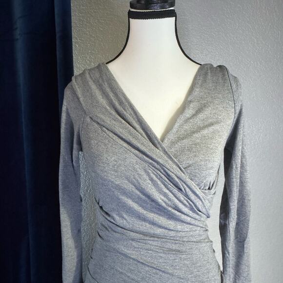 Diane Von Furstenberg DVF “Bentley” Grey Ruched Bodycon Dress | Size S - Picture 2 of 9
